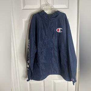 CHAMPION Men's Packable Half Zip Pullover Anorak Jacket XXLarge Y2K Front Pocket